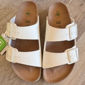 BIRKENSTOCK PAPILLIO White Flatform Double Strap Sandals SZ 40